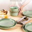 GBHOME Stoneware Dinnerware Sets for 4,12-Piece Plates and Bowls Set