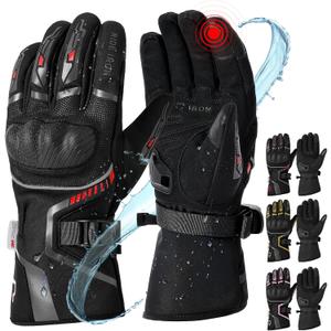 RIDEIRON Winter Motorcycle Gloves for Men & Women Waterproof Warm Cold Weather Riding Gloves with Touchscreen for ATV UTV Riding, Road Racing, Snowmobile, Motocross L
