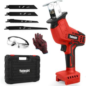 Cordless Reciprocating Saw Compatible with Milwaukee 18V MAX Battery,0-3000SPM Variable Speed, Sawzall Tool-Free Blade Change, 4 Saw Blades for Wood/Metal/PVC Cuts (NO Battery Included) (Red)