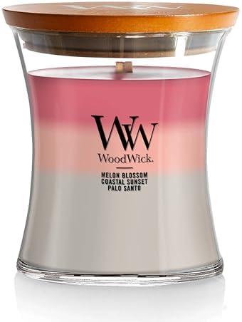 WoodWick Medium Hourglass Candle Shoreline Trilogy Scent 9.7oz Crackles as it burns Premium Soy Blend Perfect for gifting