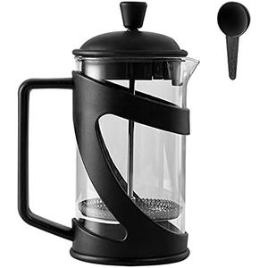 YUANBOO French Press Coffee Tea Maker, 20oz French Press Glass, Thickened Borosilicate Glass Coffee Press With 3 Filter Screens, Stainless Steel