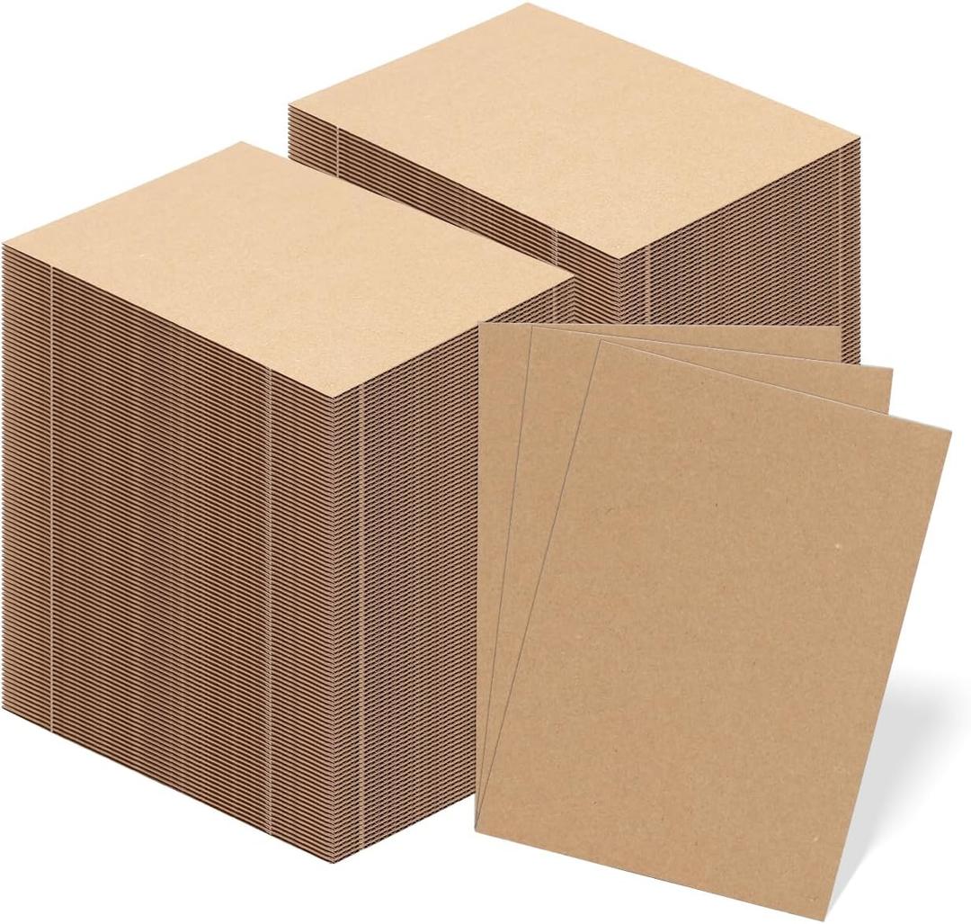 RLAVBL 200 Pack 5x7 Corrugated Cardboard Sheets, Flat Cardboard Inserts for Shipping, Mailing, Packing, DIY Crafts
