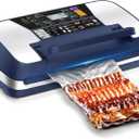 95kpa Vacuum Sealer Machine, Commercial Full Automatic Food Sealer, Vacuum Sealer for Food with Cutter, 10 Pre-cut Bags & Bag Rolls and Accessory Hose, Fully Starter Kits, Blue