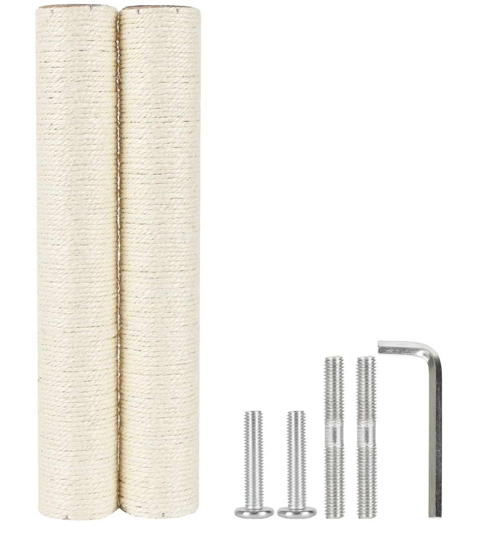 7.4cm 2.91in Diameter Cat Tree Scratching Post Replacement Sisal Pole Parts for Cat Tower (M8, 17.72in/45cm)