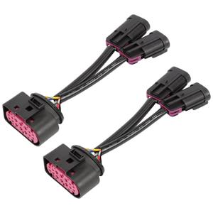 2PCS for Ram Headlight Conversion Harness Adapter Quad Housing Fit for 2009-2018 Dodge Ram Truck Plug-Play Projector Headlight Conversion Harness