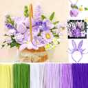 600 Pcs Pipe Cleaners Craft for Flowers, Pastel Chenille Stems for DIY Art Projects Creative Gift(6 Colors), Bulk Fuzzy Pipe Cleaner Flower Kit, Ideals for Party Decor (Purple Flower)