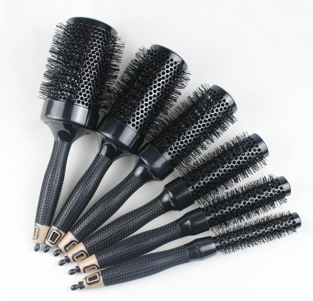 The Curling Comb is All Black, Ceramic Aluminum Tube, thermally Conductive, Fluffy, hairstyling, Curly Hair, Like a Rubber Handle, Hair Rolling Comb, 32mm