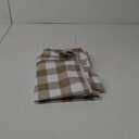 misaya Rectangle Waterproof Vinyl Table Cloth, Buffalo Flannel Backed Tablecloth, Wipeable Plastic Table Cover for Dinner, Kitchen, Outdoor (52" x 70", Khaki and White)