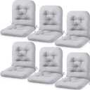 Chunful Back Chair Cushion Outdoor Indoor Tufted Seat/Back Patio Seating Cushions Weather Resistant Patio Rocking Pads for Outdoor (Light Gray,6 Pcs)