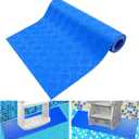 SKARUMMER Swimming Pool Ladder Mat - Protective Pool Ladder Pad Step Mat with Non-Slip Texture, Blue Medium Blue Medium Pool Step Mat, Pool Liner Protection Mat (36 X 36 inch)