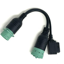 AccuGPS - 9 Pin Y-Cable to OBD 2 Extension Splitter 9 Pin J1939 Male & Female to 16 Pin Adapter | for Trucks & Cars Connect to Scan Tools, Diagnostic Reader, GPS Tracker & More 