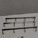 MOCOUM Under Cabinet Metal Mug Holder - Iron Hanging Rack for Coffee Cups and Kitchen Utensils Display (Black, 3)