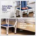 step2bed Mini Step Stool with Handle for Elderly - Adjustable Height for Seniors with Handicap Grab Bars - Use for Bed, Bathtub. Stainless Steel Portable Step Stool for Bed (300 LBS Capacity)