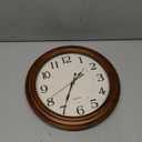 12 Inch Wood Wall Clock, Retro Wooden Wall Clocks Battery Operated, Silent Wall Clock for Living Room Bedroom Housewarming Xmas New Year Present (Walnut)