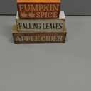 4 Pcs Fall Decor Wooden Maple Leaf Decoration Thanksgiving Tiered Tray Decor Rustic Wooden Maple Leaf Block Sign Thanksgiving Table Centerpiece Farmhouse for Autumn Harvest Party Home Kitchen