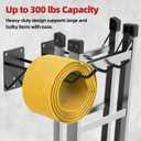 14'' Large Garage Hooks with 3 Support Rods, Heavy Duty Steel Garage Storage Wall Hooks for Garden Tool Organizer, Shed Organizer, Ladder Hooks, Car Tires, Chairs 4 Pack