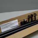 Curtain Rods for Windows 28 to 120 Inches, Vimayta 1 Inch Adjustable Heavy Duty Drapery Rod with Aluminum Alloy Finials and Brackets for Living Room, Bedroom, Kitchen, Patio, Sliding Door, Matte Black