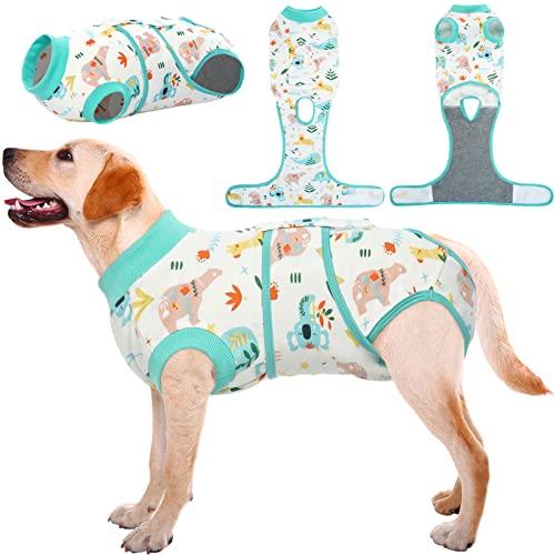 Kuoser Recovery Suit for Dogs Cats After Surgery, Professional Pet Recovery Shirt Dog Abdominal Wounds Bandages, Substitute E-Collar & Cone,Prevent Licking Dog Onesies Pet Surgery Recovery Suit, XL