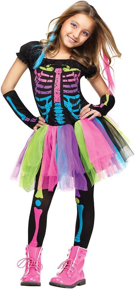 Fun World girls Funky Punky Bones (Small 4 - 6, Multicolor)
