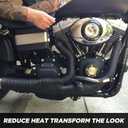 Exhaust Heat Wrap,2x 16 Ft, Motorcycle Fiberglass Heat Shield Tape With Stainless Ties, Black