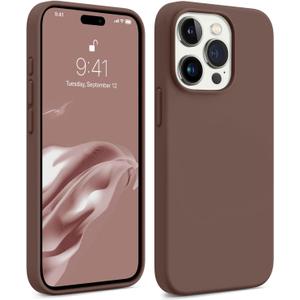AOTESIER Shockproof for iPhone 15 Pro Case, [Food Grade Silicone] Phone Case [Military Drop Protection] with Soft Anti-Scratch Microfiber Lining, 6.1 inch, Chocolate