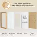 IBUYKE 8x10 Picture Frame,Solid Oak Wood 8x10 Photo Frame with Mat to 5x7,10x8 Picture Frames With Tempered Glass,Tabletop or Wall Mount Display,Home Decor,Natural Oak 8 x 10 Frame,UWPF0810N