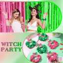 24 Sets Witch Party Favors Pink and Green Hair Scrunchies Hair Tie Crown & Witch Hat Movie Fan Gifts Accessories for Birthday Party Gifts Halloween Decorations