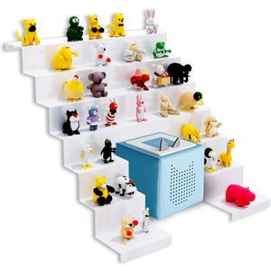 Shelf for Tonie Applied to IKEA KALLAX–Magnetic Storage Organizer Holds 50+ Figures & Box from Toniebox| White Kids'Shelf with Secure Magnetic Hold & Side Cut-Out | Perfect for Kids (Without Cut-Off)