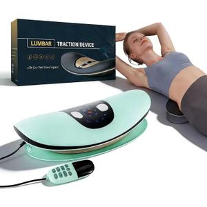 2026 New 4-in-1 Cordless Rechargeable Electric Lumbar Traction Back Decompression Devices with Heat, and Vibration | Red Light | Lift Traction for Pain Relief Deep Tissue,Lower Back Spine Massager