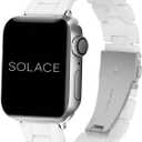 Solace Bands Lightweight Perma Watch Band - Universal Fit for Apple Watch Bands for Women & Men, iWatch Bands for 38mm 40mm 41mm 42mm 44mm 45mm 49mm Ultra, SE, Series 11 10 9 8 7 6 5-1 (Matte Solid) (White/Silver Hardware)