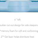 MALOUF Z Side Sleeper Shoulder Cutout Dough Memory Foam Pillow with Liquid Gel Layer-Queen, Blue