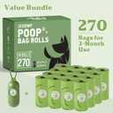 270 Count 13 x 9 Dog Poop Bags Rolls with Holder | Leakproof, Extra Thick & Tear-Resistant Waste Bags for Doggie, Cats & Pets | Unscented, Sturdy & Durable Pet Cleanup Bags for On-The-Go Use