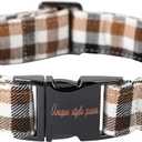 Unique Style Paws Dog Collar Metal Buckle Collar Gift for Small Medium Large Boys Girls Dogs, Brown Plaid