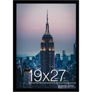 Frame Amo Black 19x27 Picture or Poster Frame, 1 inch Wide Border, Smooth Finish, Acrylic Front