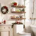 RALGEND Floating Shelves for Wall, 1.5" Thick Wall Shelf Set of 3 with Invisible Brackets, 23.6L x 7.9W Hanging Shelves Farmhouse Home Decor for Bathroom, Living Room, Bedroom, Rustic Brown 6301BJP3BF