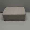 Small Footstool Linen Fabric Pouf Ottoman Footrest Modern Home Bedroom Rectangular Stool, with Padded Seat Pine Wood Legs, Gray Blue RF-BD214-D