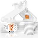 HOUSE DAY Premium Heavy Duty Plastic Hangers 12 Pack - Ultra Thick White Clothes Hangers - 20 lb Capacity - Sturdy Hangers for Coats, Jackets, Suits & Jeans - Closet Organizer for Dorm, Apartment