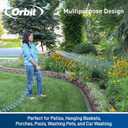 Orbit 27560 Coil Garden Hose, 50 Feet, with 8-Pattern Hose Nozzle (Gray)