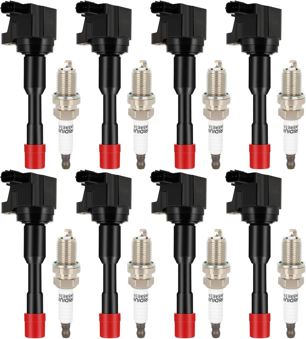 ECCPP Ignition Coil UF374 8 ignition coils & #5325 8 iridium Spark Plugs,for Honda 2003 2004 2005 Civic Hybrid 1.3L L4