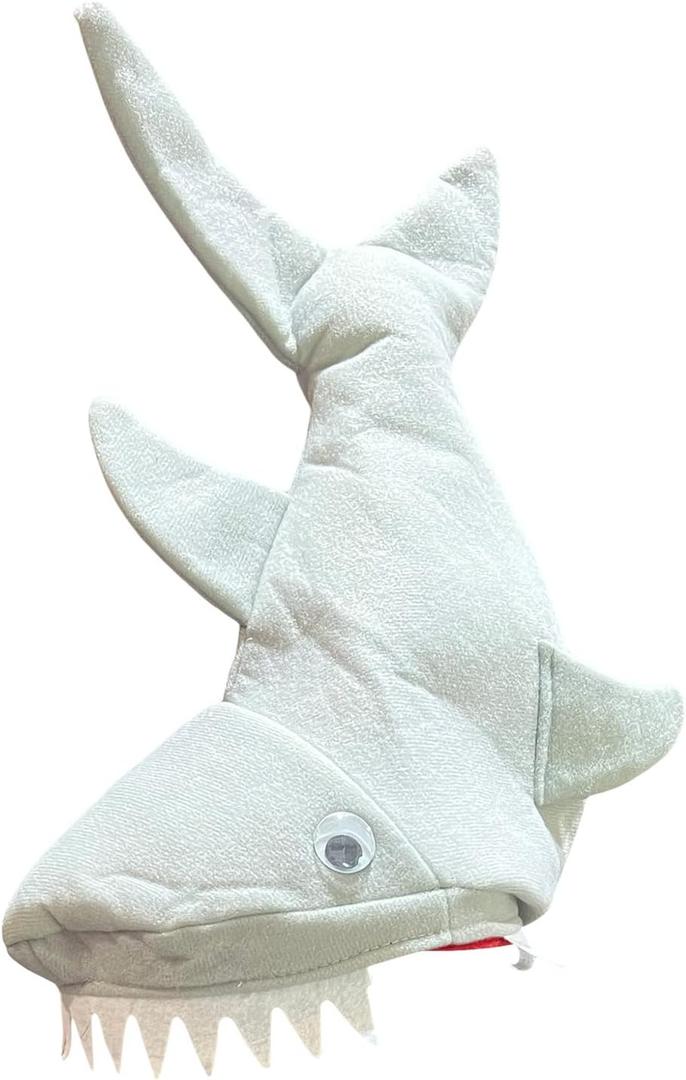 Cosmic Chameleon Shark Hat, Breathable Summer, Costume/Fun for Adults & Kids, Shark Party for Ocean Animal Party (Grey)
