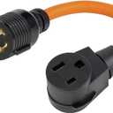 1.5-Feet Nema L14-30P to 6-50R Adapter Cable 125/250V Heavy Duty STW 10AWG 6-50 Welder Adapter, 30A Generator L14-30P to Welder 6-50R 50A Lock in 30Amp to 50Amp Welder