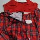 Avidlove Schoolgirl Lingerie for Women 4 Pieces Roleplay Lingerie Sets Student Costume Outfit with Mini Skirt Red XXL