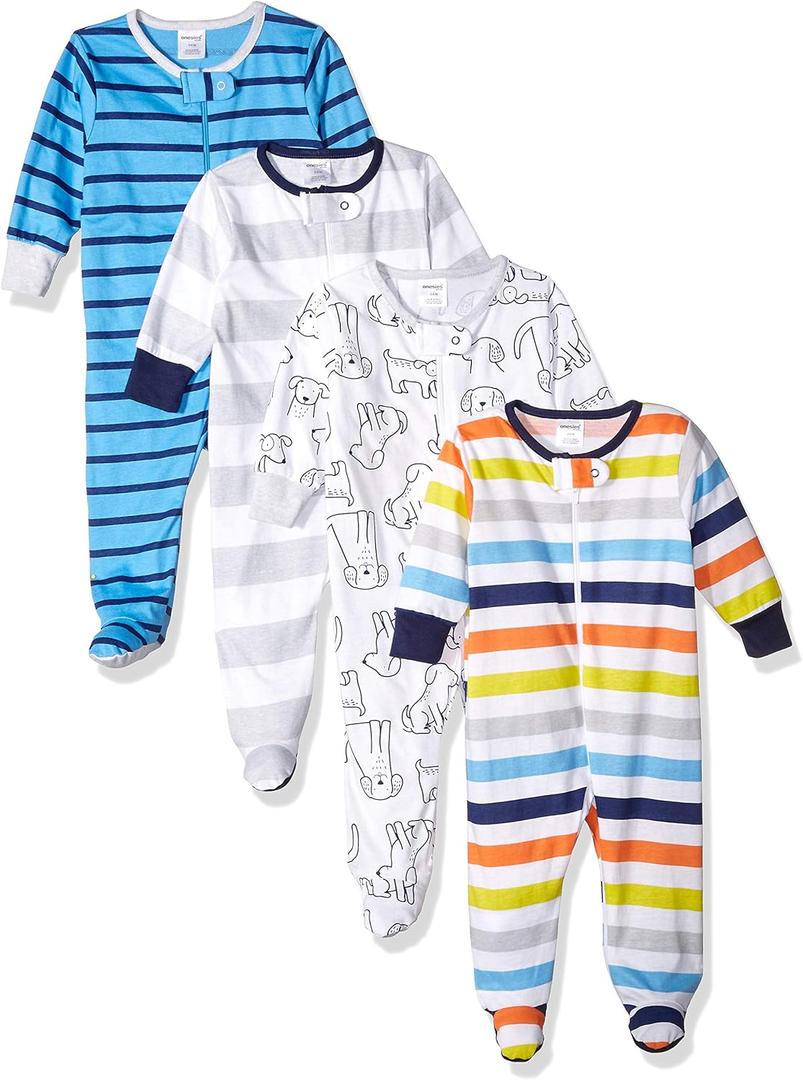 Onesies Brand Baby-Boys 4-pack Sleep 'N Play Footies (Dog) 3-6 M 