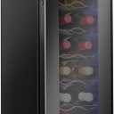 Ivation 16 Bottle Compressor Wine Cooler Refrigerator w/Lock | Large Freestanding Wine Cellar For Red, White, Champagne or Sparkling Wine | 41f-64f Digital Temperature Control Fridge Glass Door Black