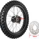 Rear Wheel Tire 80/100-12 Front Tire 60/100-14 Inner Tube wheel rim with 12mm Bearing Chain Sprockets 190mm Brake Disc Rotor For Dirt Pit Bike Apollo SSR CRF 50cc 70 110cc 140cc (12mm Bearing Bore)
