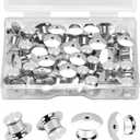 Ceryvop 30 PCS Locking Pin Backs Locking Pin Keepers Clasp, Metal Pin Locks Back