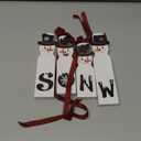 Christmas Snowman Decorations Indoor, Wooden Snowman Block Merry Christmas Sign, Let It Snow Winter Xmas Decor, Cute Xmas Tiered Tray Decorations Table Centerpiece for Mantel Home Holiday Decor