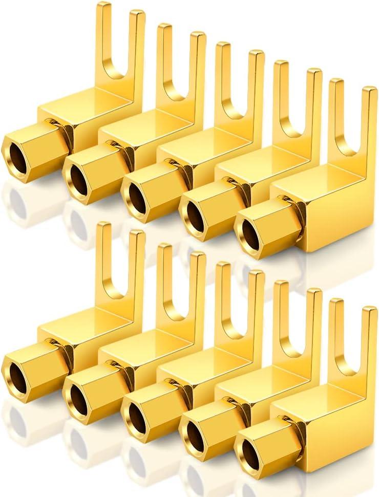HiFi Banana Plug to Spade Adapter - Vintage Speaker Amplifier connectors/Banana Plug Adaptor (10-Pack)