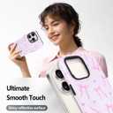 Fiyart Designed for iPhone 16 Pro Case Cute Trendy Aesthetic Bow Pattern Compatible with MagSafe Checkered for Women Girls Hard Phone Shockproof Cover 6.3",Pink Ribbon Bowknot
