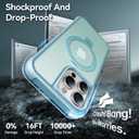 Magnetic Invisible Stand Designed for iPhone 15 Pro Max Case [Military Drop Protection] [Compatible with MagSafe] Shockproof Slim Translucent Matte Cover for iPhone 15 Pro Max Phone Case 6.7", Blue